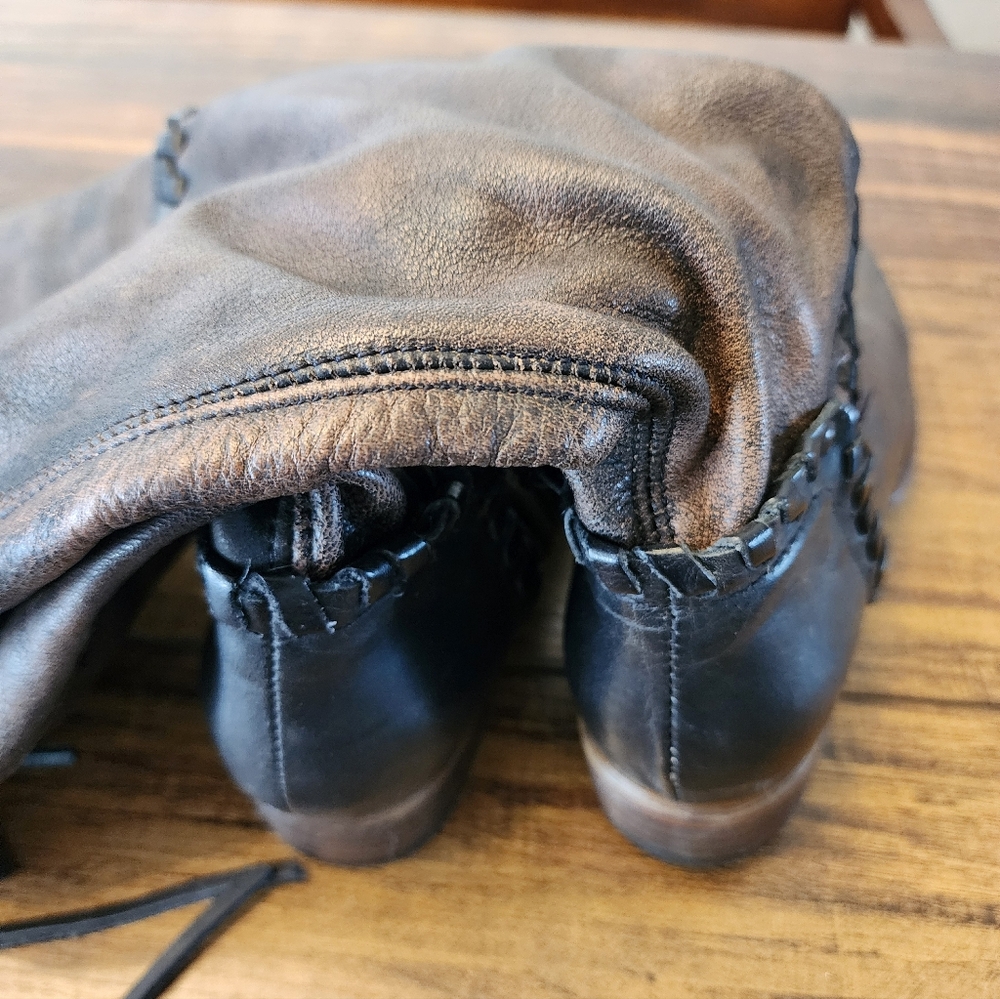Freebird rascal Leather Side Zip Over Knee Boots Size 6 - Picture 7 of 12